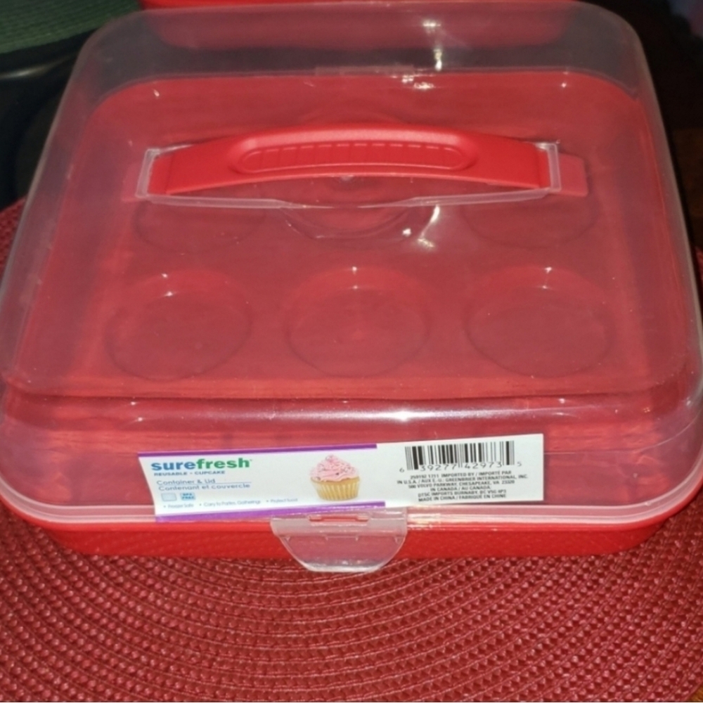 New Surefresh 9 cupcakes Holder Traveling Keepsafe Handled Storage Container